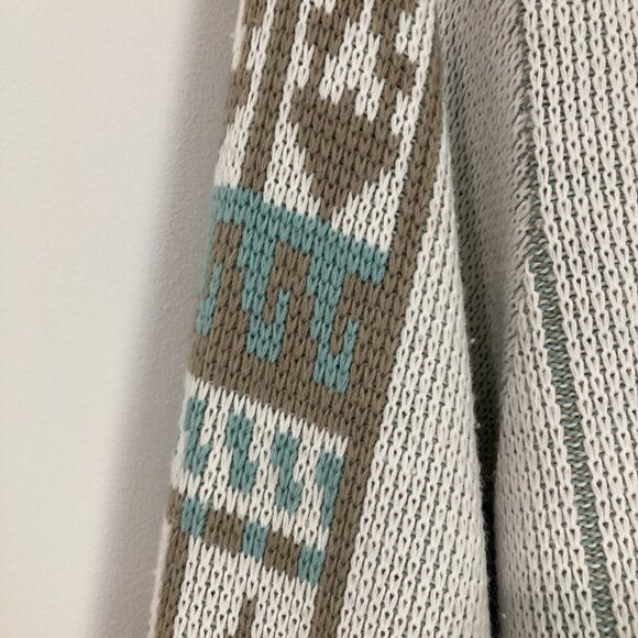 Vintage St Michaels Sweater White Grey Fair Isle Men Size XL/50 Tall UK Pattern - Picture 6 of 12